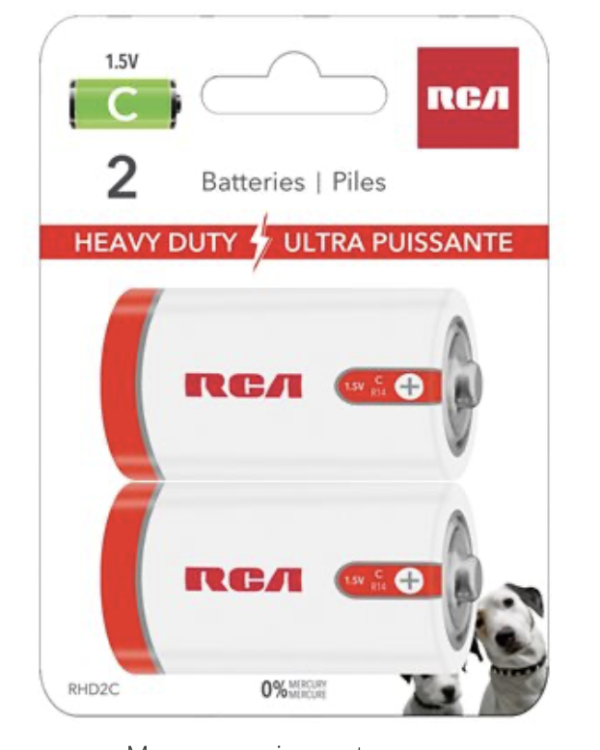 RCA Heavy Duty “C” Batteries ~ 2/pack